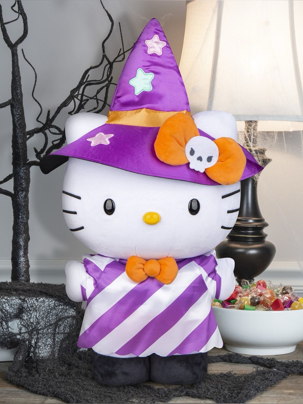 Hello Kitty Plush in Purple Witch Halloween Costume NWT